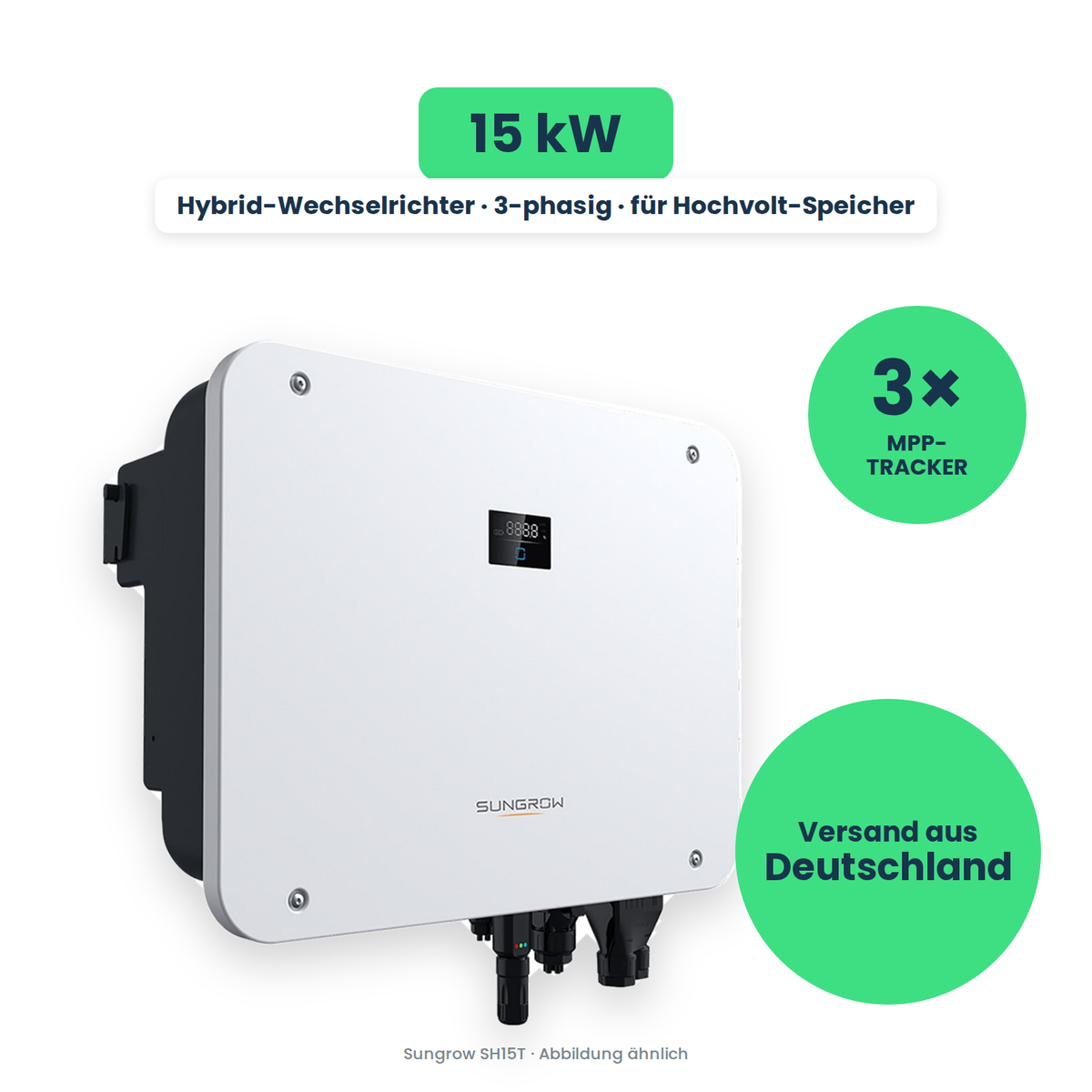 Sungrow SH15T – Hybrid-Wechselrichter, freigestellt