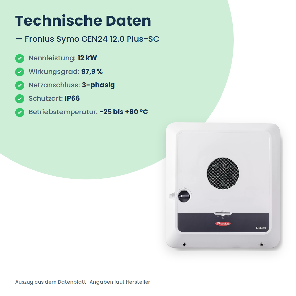 Fronius Symo GEN24 12.0 Plus-SC Hybrid-Wechselrichter 12 kW