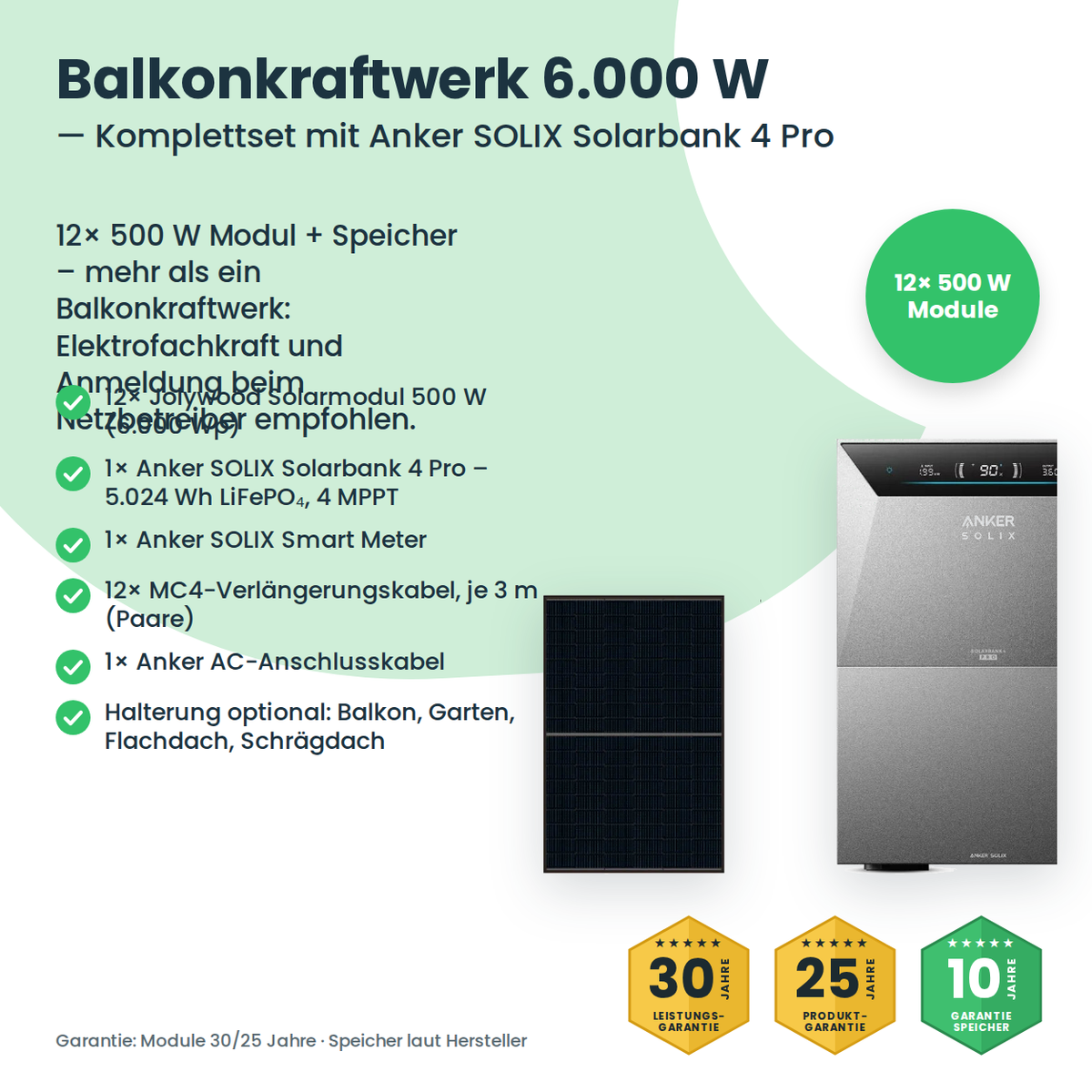 Balkonkraftwerk 6000W mit Speicher – Lieferumfang und Komponenten des Komplettsets