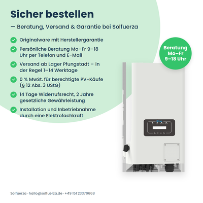 Deye SUN-25K-G04 – 25 kW String-Wechselrichter dreiphasig mit bis zu 4 MPP-Trackern