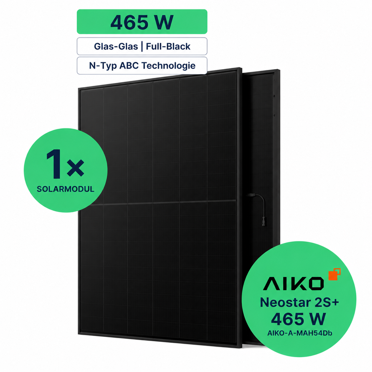 AIKO Neostar 2S+ 465 W Glas-Glas Full-Black Solarmodul Palette 37 Stück