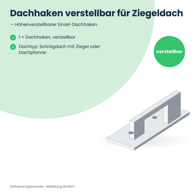 Solfuerza Dachhaken verstellbar für Ziegeldach