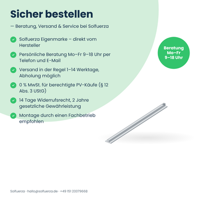 Solfuerza Flachdach Grundschiene 6,00 m für 13°-Aufständerung