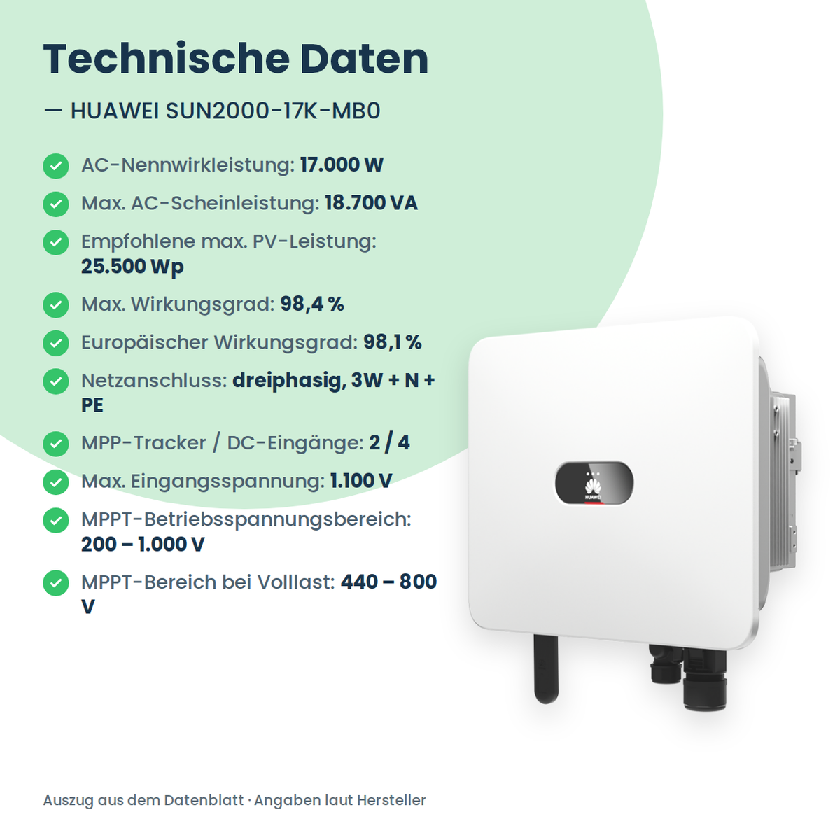 HUAWEI SUN2000-17K-MB0 Hybrid-Wechselrichter 17 kW