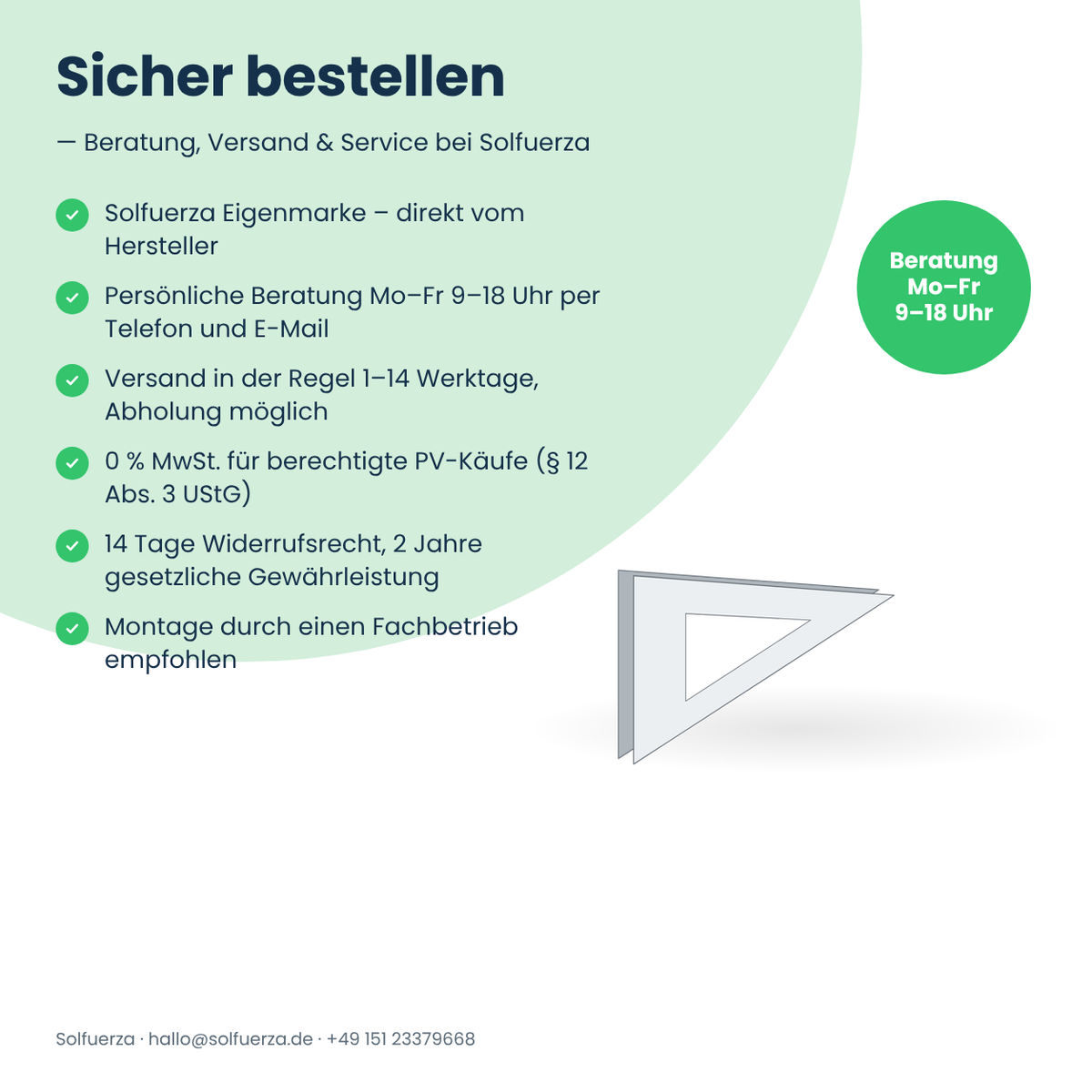 Solfuerza Flachdach Modulstützen-Set 13° Süd