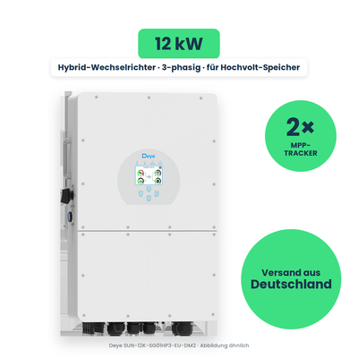 Deye SUN-12K-SG01HP3-EU-DM2 – Hybrid-Wechselrichter, freigestellt