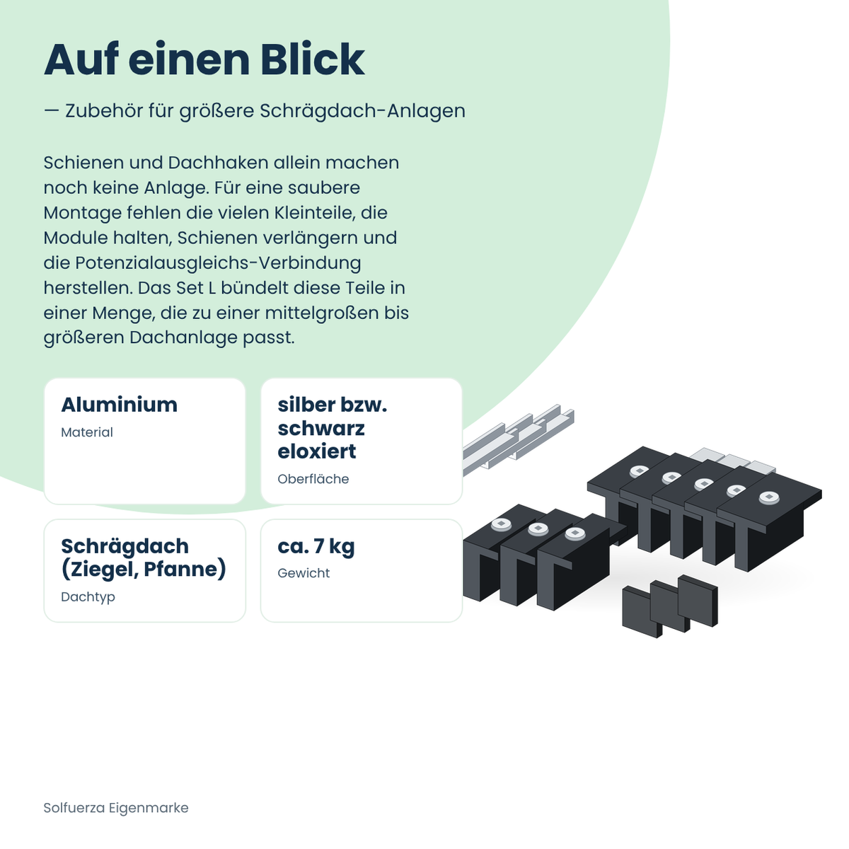 Solfuerza Zubehör-Set L für Schrägdach-Montagesystem
