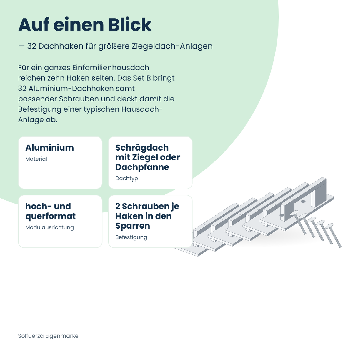 Solfuerza Alu-Dachhaken-Set B