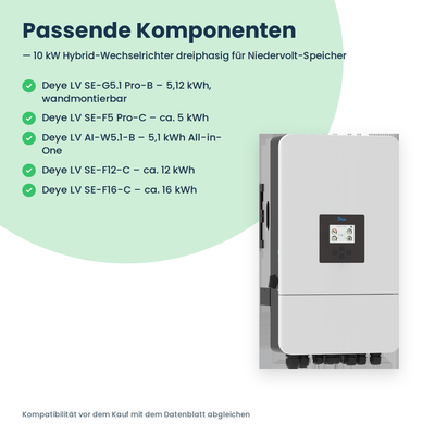 Deye SUN-10K-SG05LP3-EU – passende Komponenten
